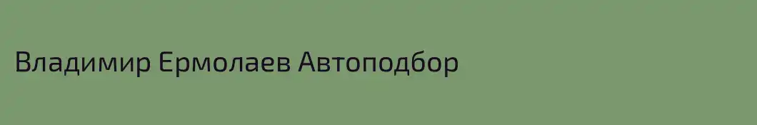 Владимир Ермолаев Автоподбор